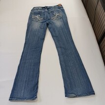WallFlower Women's Blue Bootcut Jeans Embellished Pockets Stretch Denim Sz 9 Reg image 13