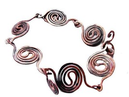 Brancelet made of  forged copper adjustable wristlet in wire wrapping te... - $34.00