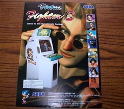 VIRTUA FIGHTER 3  1991 ORIGINAL VIDEO ARCADE GAME PROMO FLYER Retro Vintage - $22.50