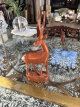 Vintage Mid Century Gazelle African Kenya Wooden Hand Carved Art Sculpture - $14.00