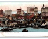 Docks and Skyline New York City NY NYC UNP UDB Postcard W14 - £4.70 GBP