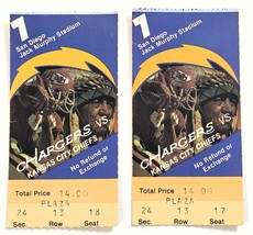 One Pair Football Tickets San Diego Chargers 1981 vs Kansas City Chiefs -Game 7 - £6.84 GBP