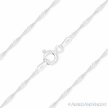 1.4mm Singapore Link Solid Italy 925 Sterling Silver Rope Italian Chain Necklace - £11.36 GBP+