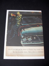 Vintage Pontiac Full Page Color Advertisement - 1960's Pontiac Wide Track Ad - $14.99