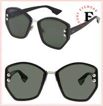 Christian Dior ADDICT 2 Black Green Oversized Geometric Sunglasses DIORADDICT2 - £177.23 GBP