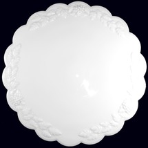 Westmoreland Milk Glass Paneled Grape Pattern 12&quot;d Low Footed Cake Plate Stand - £110.60 GBP