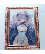 Keqing Waifu Anime Girl Trading Card Rose Gold Heavy Metal 3&quot; x 4&quot; - $397.62 MXN