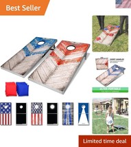 Complete 4x2 ft Cornhole Game Set - Rustic Boards and All-Weather Bean Bags - $165.49