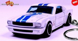 RARE KEY CHAIN 1965/1966 WHITE BLUE FORD MUSTANG FASTBACK CUSTOM LIMITED... - £31.15 GBP