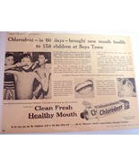 1953 Chlorodent Chlorophyll Toothpaste Ad Clean Fresh Healthy Mouth - $10.96 CAD