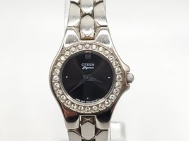 Citizen Elegance Ladies Quartz Watch New Battery Black Dial Silver Tone 20mm - £26.99 GBP