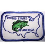 Vintage United States America Bass Fishing Embroidered Emblem Sew-On Patch - $8.19 CAD