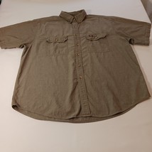 Carhartt S106 MSC Men's Brown Cotton Button-Down Shirt Pocket Short Sleeve Sz XL image 9