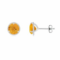ANGARA Rope Framed Claw-Set Fire Opal Martini Stud Earrings in Silver - £240.70 GBP
