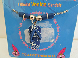 Flip Flop Navy Blue Sandal Necklace Cali Kicks Venice Beach New - £5.18 GBP