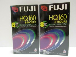 New Blank VHS Tapes Fuji Video Cassette 8 Hours HQ160 Sealed Lot of 2 High Def - £18.35 GBP