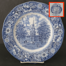 Staffordshire Ironstone England Liberty Blue Independence Hall Plate 9.75&quot; - £23.21 GBP