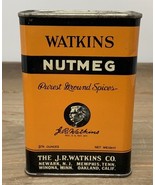 Vtg JR Watkins Nutmeg Spice Tin Container The Best In Spices Orange 3.25... - €17,15 EUR