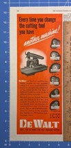 Vintage Print Ad De Walt Saw Cutting Tools Lancaster Multi Machine 13.5&quot;... - $11.75