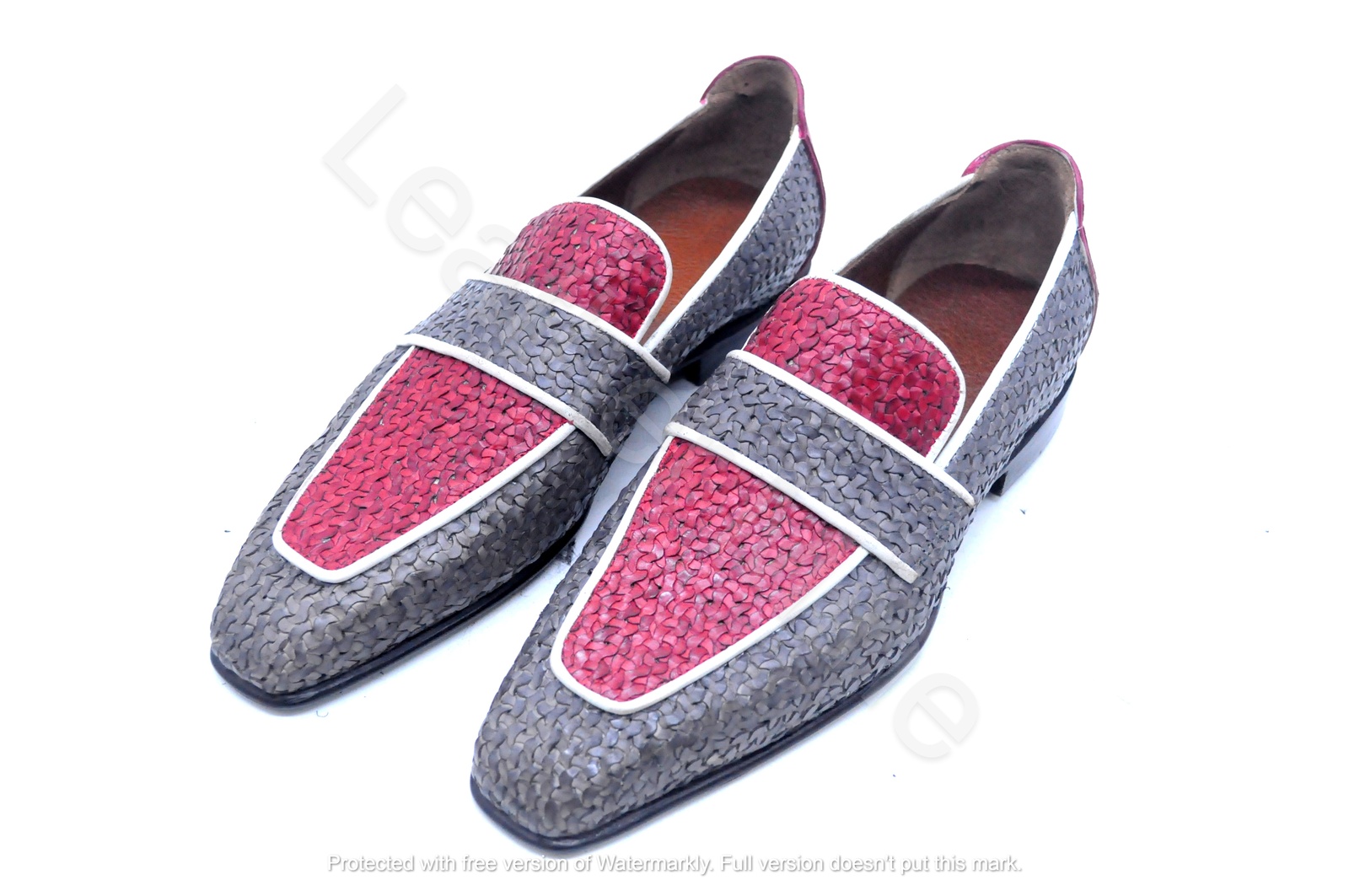 Handmade Two Tone Unique Leather Loafers Dress Shoes For Men, Custom Made Shoes