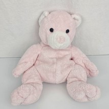 Vintage Ty Pluffies Pudder Teddy Bear Pink White Soft Plush Stuffed Tylu... - $19.79