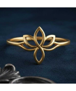 Floral Lotus Ring | 925 Sterling Silver | Elven Nature Minimalist | Mean... - $43.00