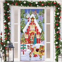 Winter Wonderland Door Banner - Festive Snowy House Backdrop for Xmas Holiday De - $27.71