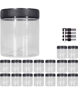 Plastic Jars with Lids Round Small Clear Container Jar 16 Oz -16Pcs Blac... - £29.09 GBP