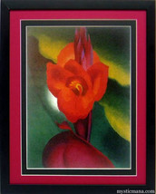 Canna Georgia O&#39;keeffe Flower Art 15x20 Inches Framed Poster - £51.95 GBP