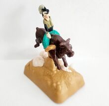1990s Disney Goofy Bull Rider Wind Up Figurine Plastic Toy Burger King E94 - $363.77 MXN
