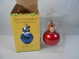 Muffy Vanderbear Red Satin Glass Ball Ornament 5038 Muffy Mouse - £8.88 GBP