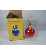 MUFFY VANDERBEAR Red Satin Glass Ball Ornament 5038 Muffy Mouse - £8.88 GBP