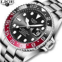 Lige Brand Luxury Men&#39;s Stainless Steel Waterproof Quartz Diver Watch Ti... - £29.38 GBP