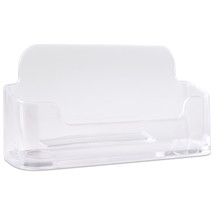 1Pc Clear Acrylic Business Card Holder Display Stand Desktop Countertop - £9.43 GBP