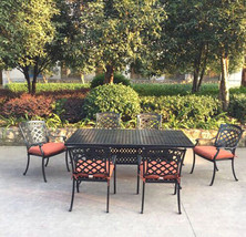 Patio dining set 7 piece outdoor aluminum  furniture 1 table 6 chairs - $2,621.55