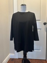 Eileen Fisher Black Crepe 3/4 Sleeve Tunic SZ XS/TP NWOT - $88.11