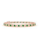ANGARA 1.84 Ct S Curl Emerald and Diamond Tennis Bracelet in 14K Solid Gold - $3,455.10