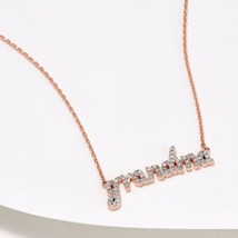 0.25CT Echtem Diamant &quot; Grandma &quot; Initialen Anhänger Kette 14K Rosegold - $198.92