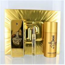 Paco Rabanne 1 Million Cologne 3.4 oz Eau De Toilette Spray 3 Pcs Gift Set image 6