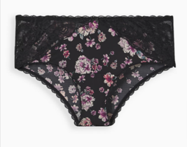 Torrid Curve Panties Microfiber Lace Mid-rise Hipster Panty Ruched Floral 3 NEW - £15.53 GBP