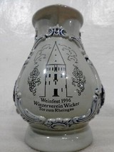 Weinfest 96 German Wine Pitcher Winzerverein Wicker Tor Zum Rheingau Okt... - $35.77