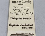 Matchbook Cover  Captain Anderson’s Restaurant  Panama City, FL  gmg  Un... - £9.68 GBP
