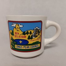 Boy Scouts 1980&#39;s Ben Delatour Scout Ranch Coffee Mug Longs Peak Council - £13.50 GBP