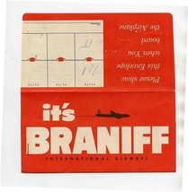 Braniff International Airways Ticket Jacket 1950&#39;s Reconfirm Card - £17.01 GBP