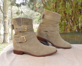 Kate Spade New York Suede Leather Chelsea BOOTS 7.5&quot; tall Brown w/Bows W... - €52,06 EUR