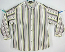 Tommy Bahama Men&#39;s Reg Xxl Striped L/S Button Down 100% Silk Casual Dress Shirt - £25.41 GBP