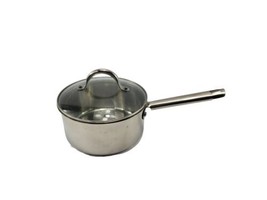 Wolfgang Puck Cafe Cookware 18-10 Stainless Steel Sauce Pot Pan w Glass Lid - £19.64 GBP
