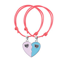 Bohemian Braided Bracelet Fashion Simple Ladies Stitching Heart Shaped Best Frie - £7.88 GBP