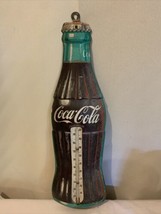 Vintage 1950's Coca Cola Bottle Tin Litho Advertising Thermometer By Robertson - $123.75