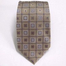 Michael Kors Nwt Gold Blue Geometric Print 100% Silk Necktie (57&quot; X 3.6&quot;) - £12.51 GBP